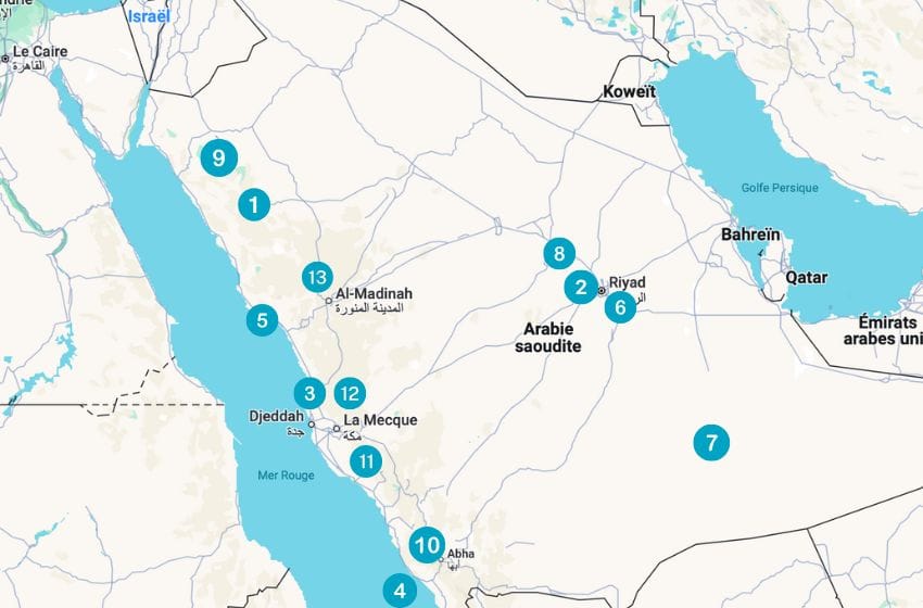 les lieux à voir en saudi